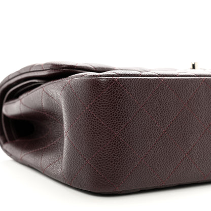 Chanel Caviar Quilted Jumbo Double Flap Burgundy 9 of 10