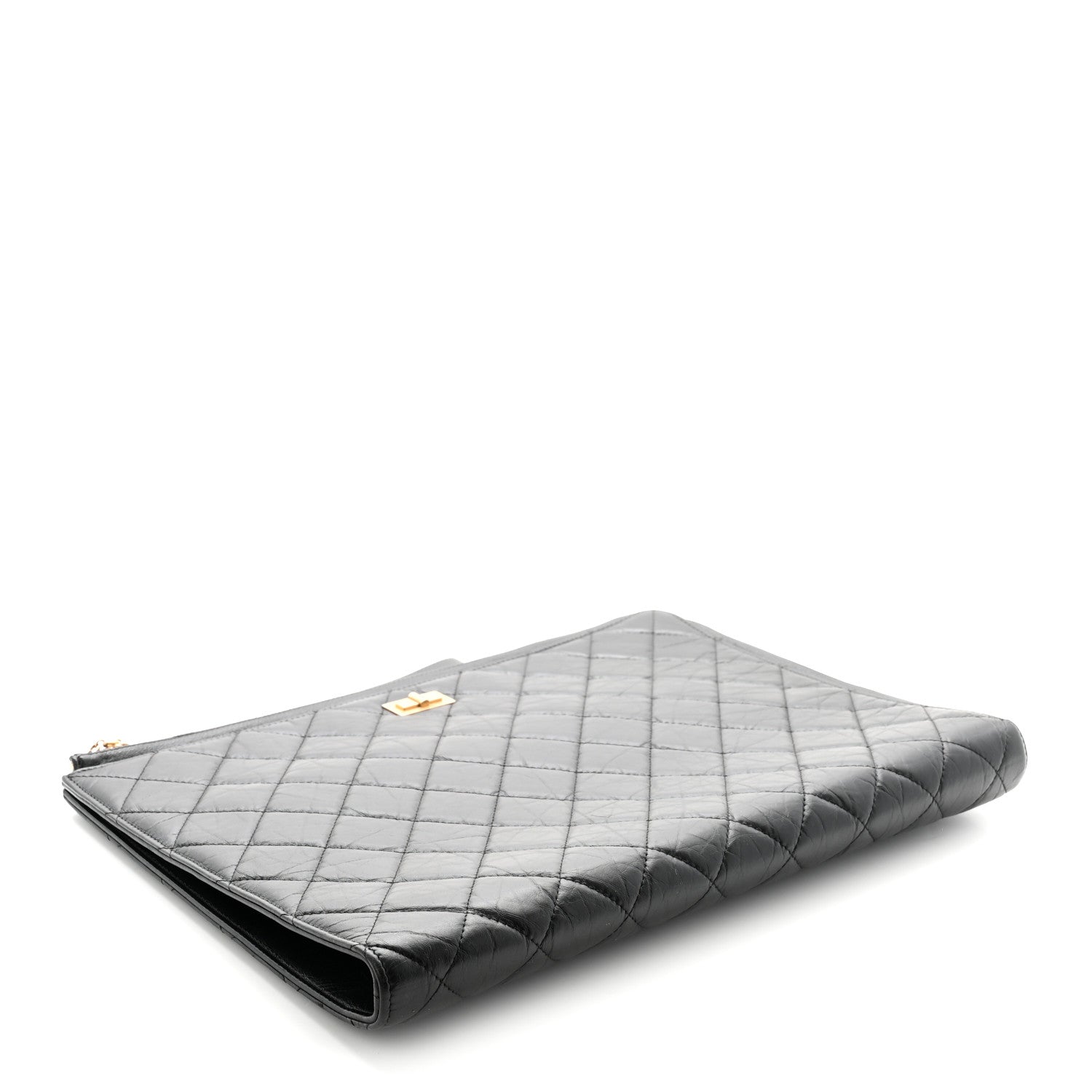 Chanel Aged Calfskin Quilted 2.55 Reissue Pouch With Handle Black 4 of 7