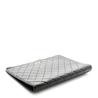 Chanel Aged Calfskin Quilted 2.55 Reissue Pouch With Handle Black 4 of 7