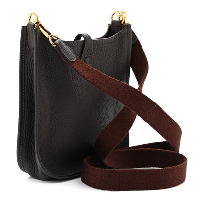 Hermes Taurillon Clemence Evelyne TPM Chocolate 3 of 10