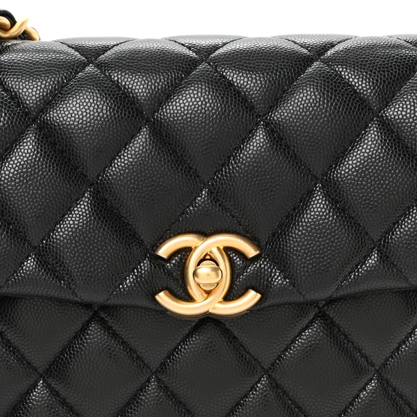 Caviar Quilted 31 Rue Cambon Top Handle Flap Black