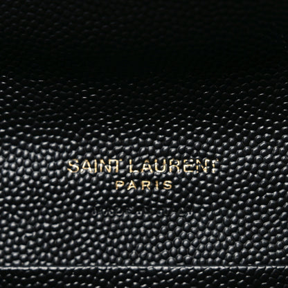 Saint Laurent Grain De Poudre Matelasse Chevron Small Monogram Envelope Wallet Black 6 of 6