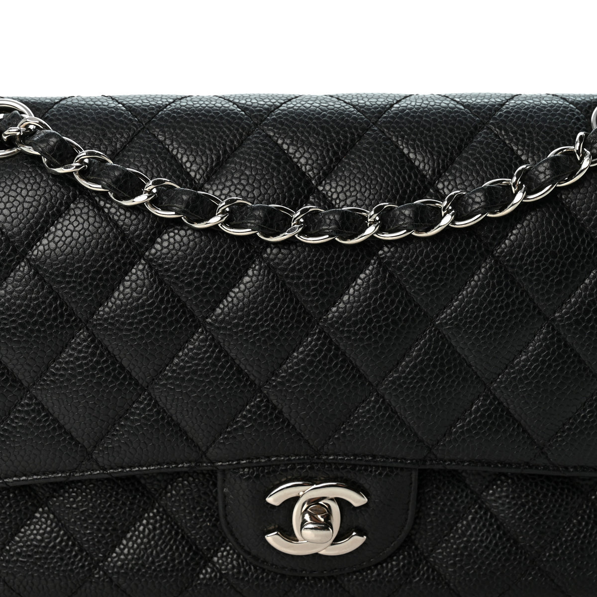 Chanel Caviar Quilted Medium Double Flap Black 8 of 10