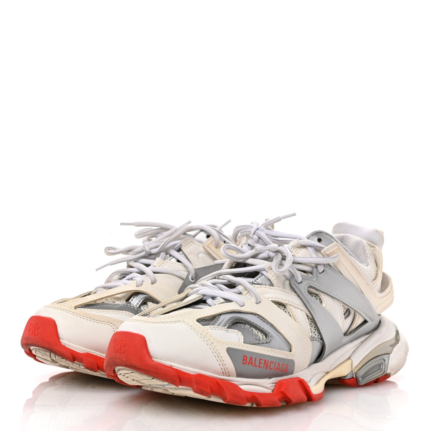Mesh Worn Out Mens Track Sneakers 42 White Red Silver