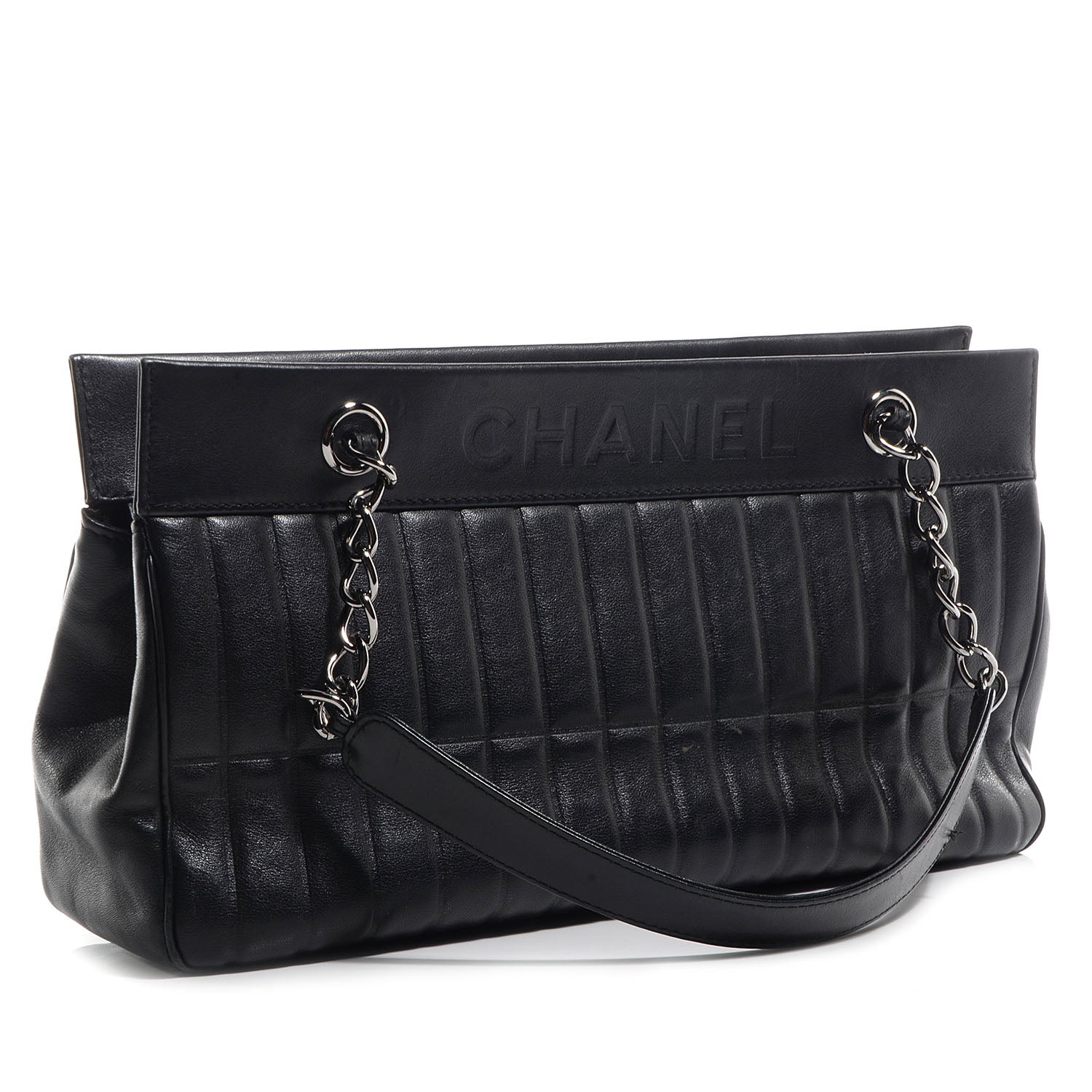 Chanel Lambskin Lax East West Shoulder Bag Black 3 of 7