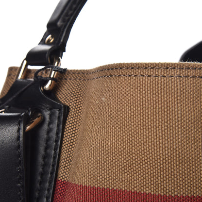 Burberry Canvas Mega Check Medium Ashby Hobo Black 9 of 10