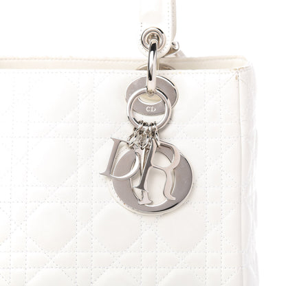 Christian Dior Lambskin Cannage Medium Lady Dior White 10 of 11