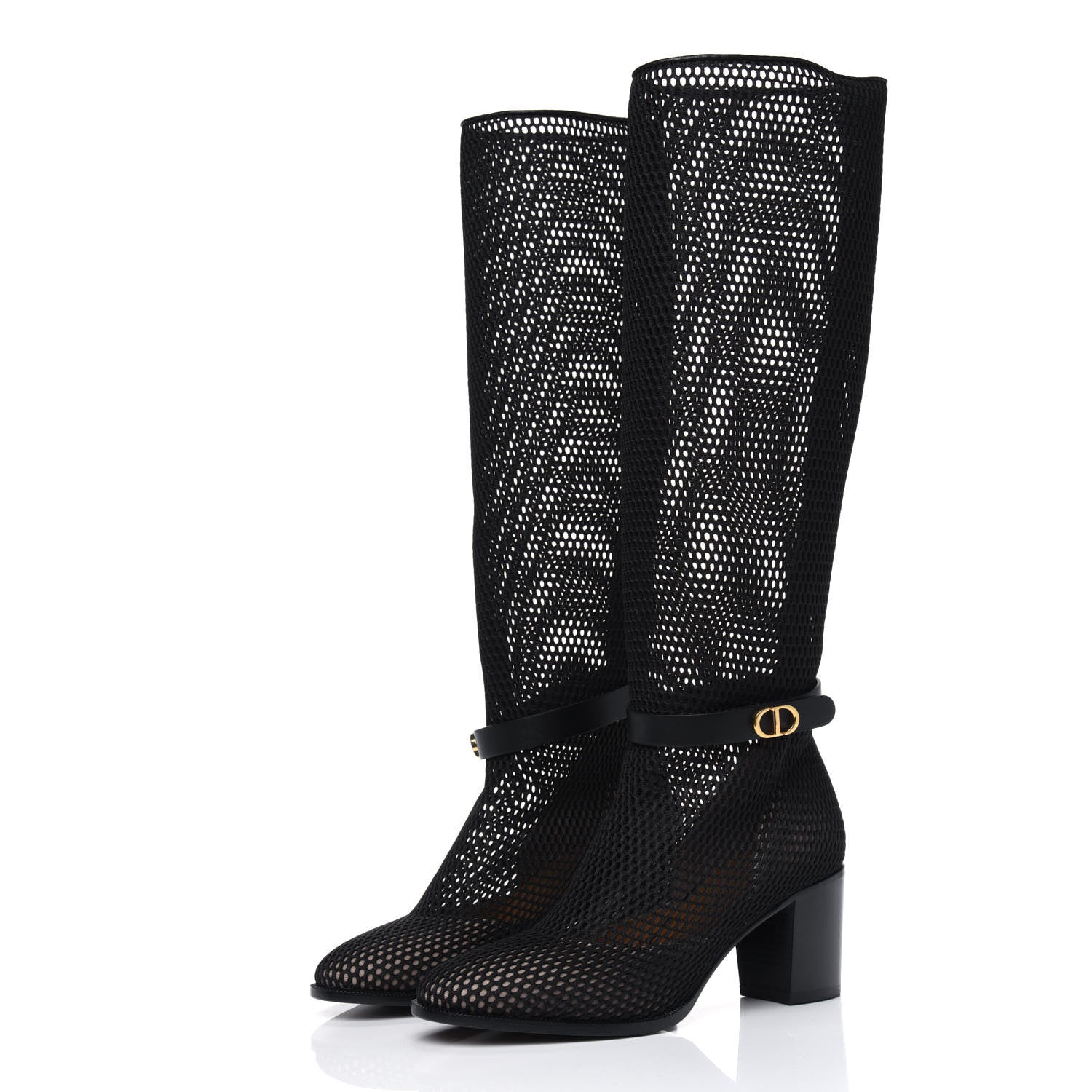 Christian Dior Calfskin Empreinte Resille High Boots 36 Black 3 of 6