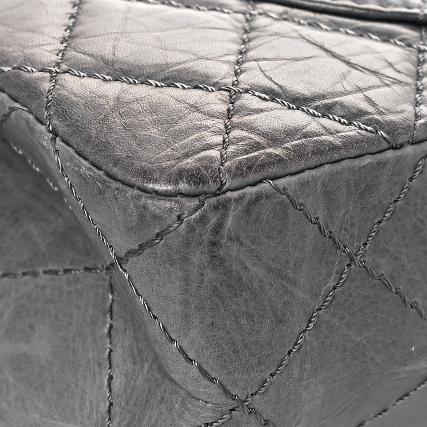 Chanel Aged Calfskin Quilted 50th Anniversary 2.55 Reissue Flap 226 Grey 11 of 14