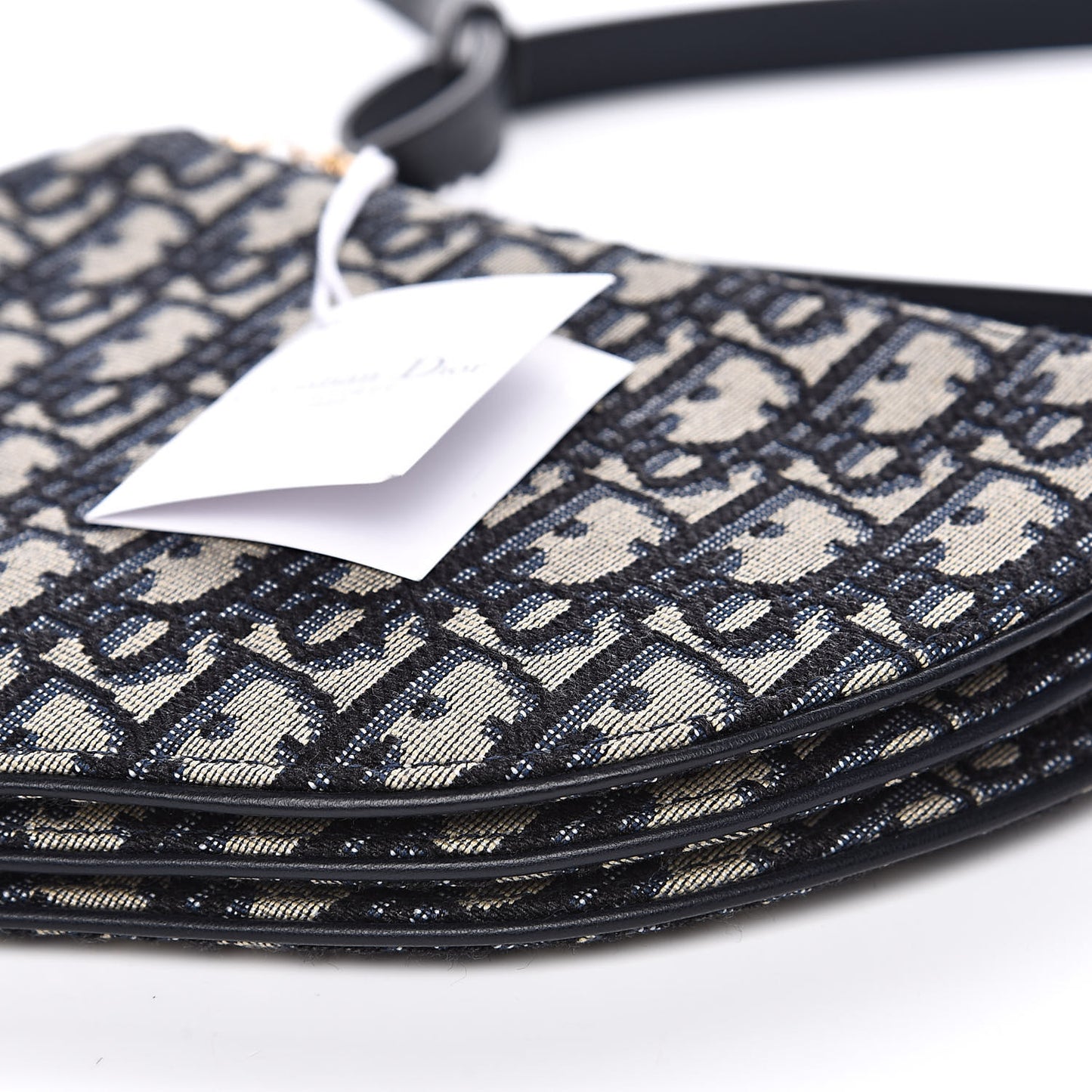 Oblique Saddle Pouch With Strap Navy Blue
