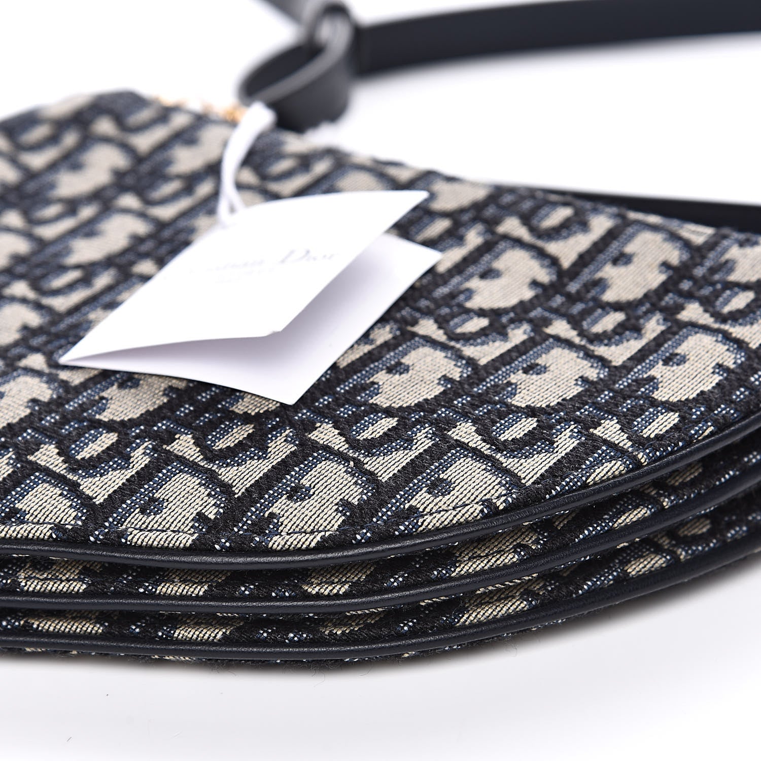 Christian Dior Oblique Saddle Pouch With Strap Navy Blue 8 of 9
