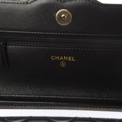 Chanel Goatskin Quilted Timeless CC Wallet On Chain WOC Black 6 of 14