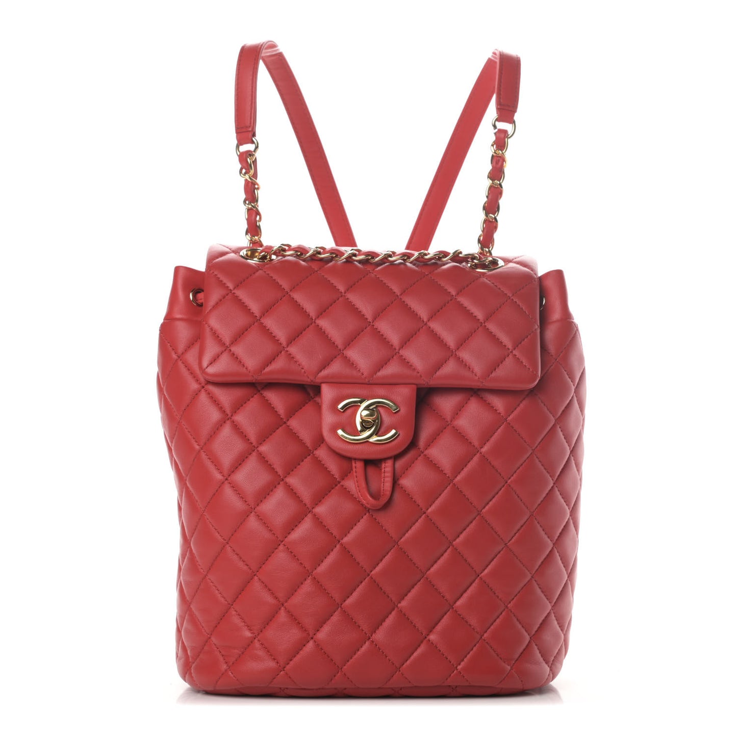 Lambskin Quilted Small Urban Spirit Backpack Red