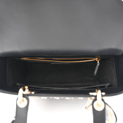 Christian Dior Calfskin Beaded Embroidered Ramage Butterfly Medium Lady Dior Black White Black White 5 of 10
