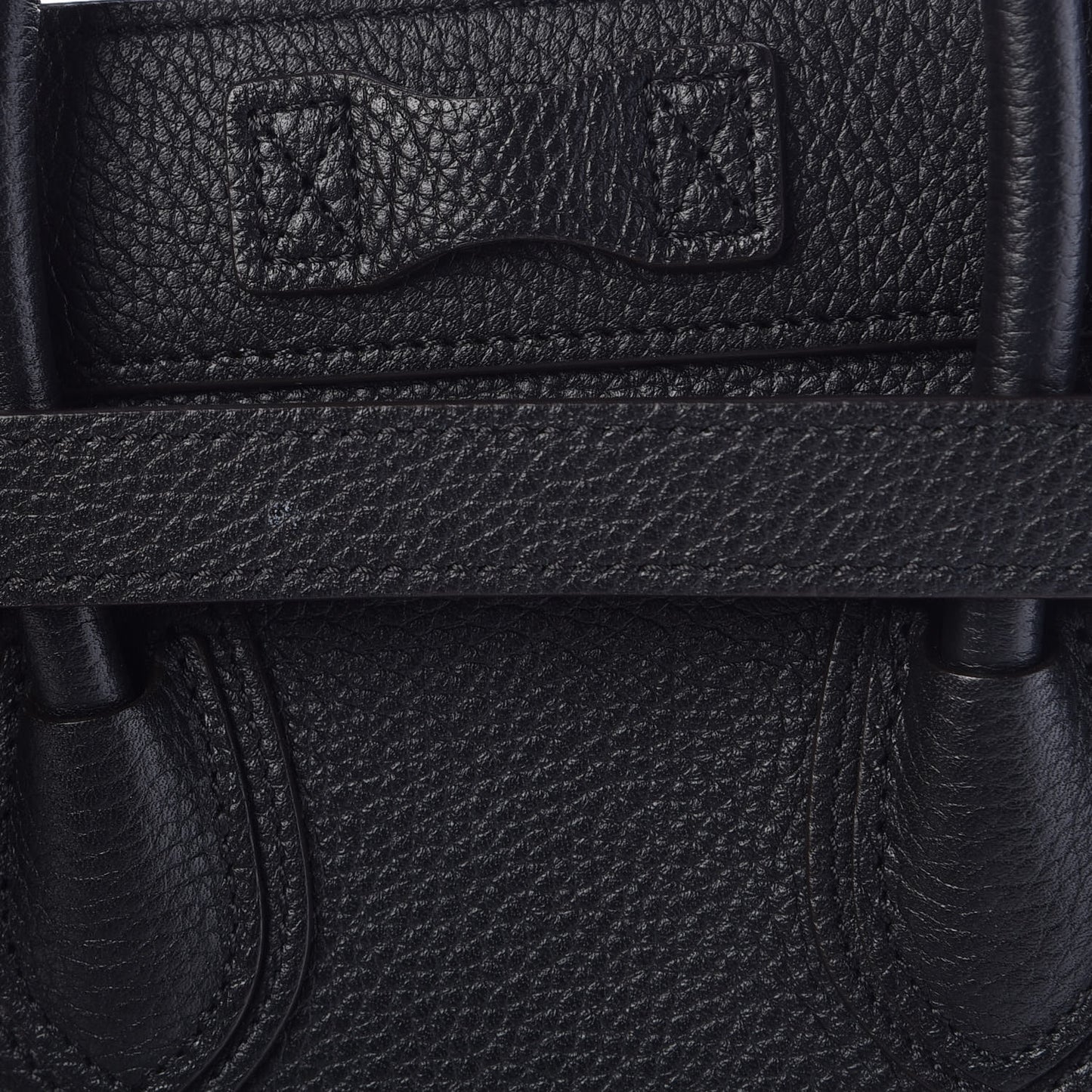 Drummed Calfskin Nano Luggage Black