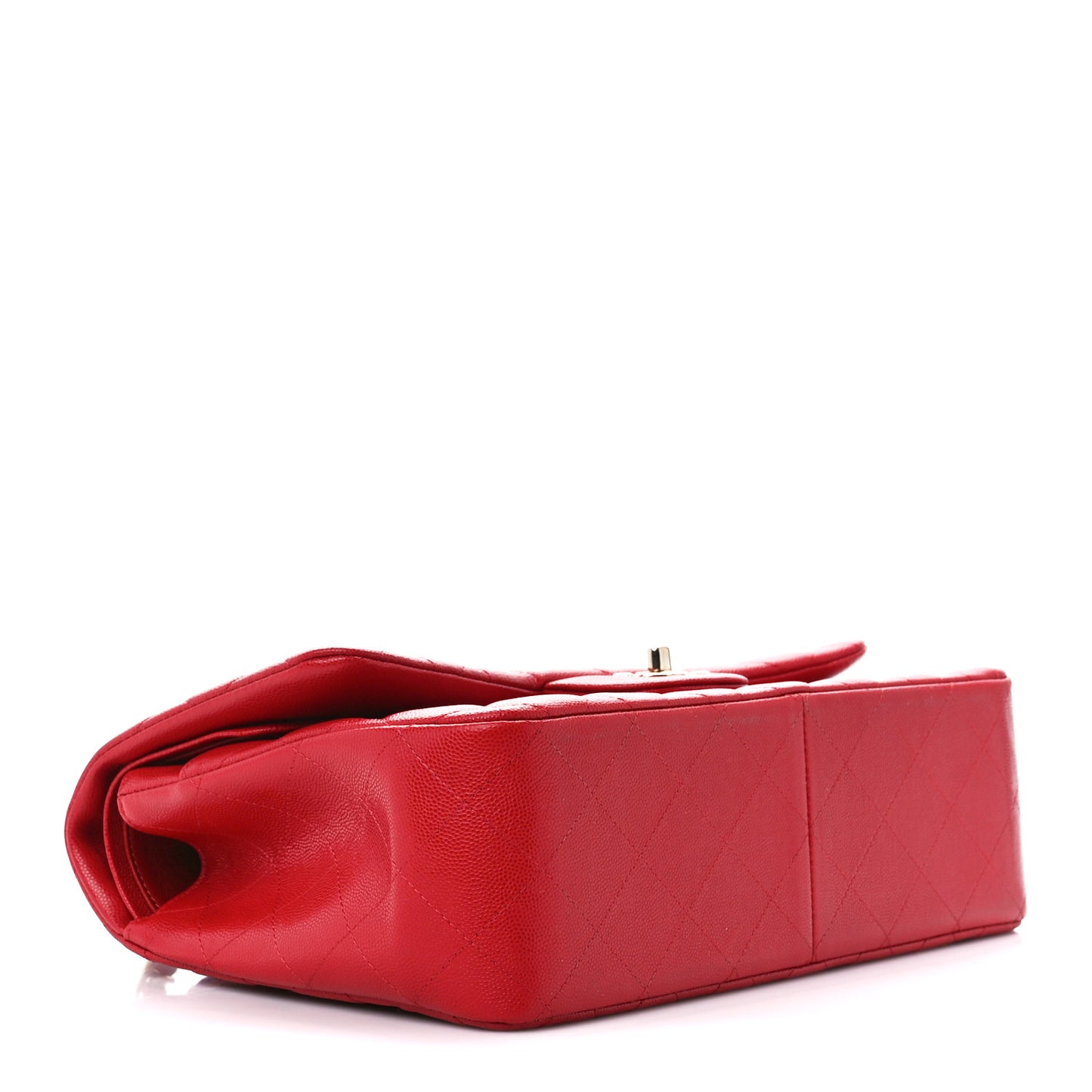 Caviar Quilted Jumbo Double Flap Red