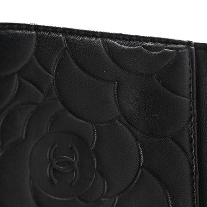 Chanel Lambskin Camellia Embossed Wallet On Chain WOC Black 12 of 15