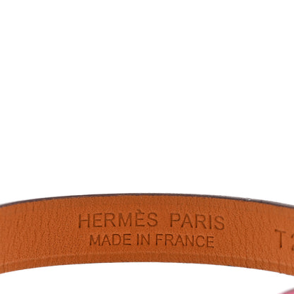 Hermes Chevre Chamkila Rivale Mini Bracelet T2 Rose Pop 4 of 5