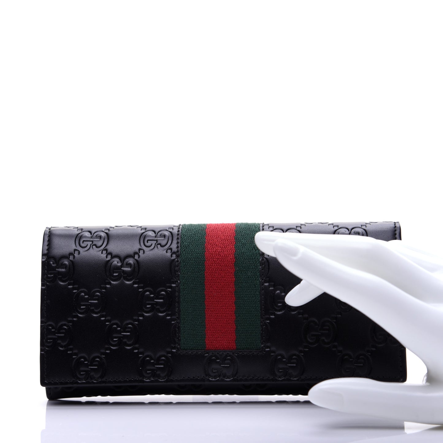 Guccissima Signature Web New Web Continental Wallet Black
