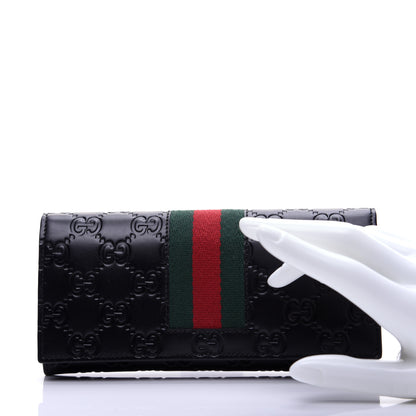 Gucci Guccissima Signature Web New Web Continental Wallet Black 2 of 10