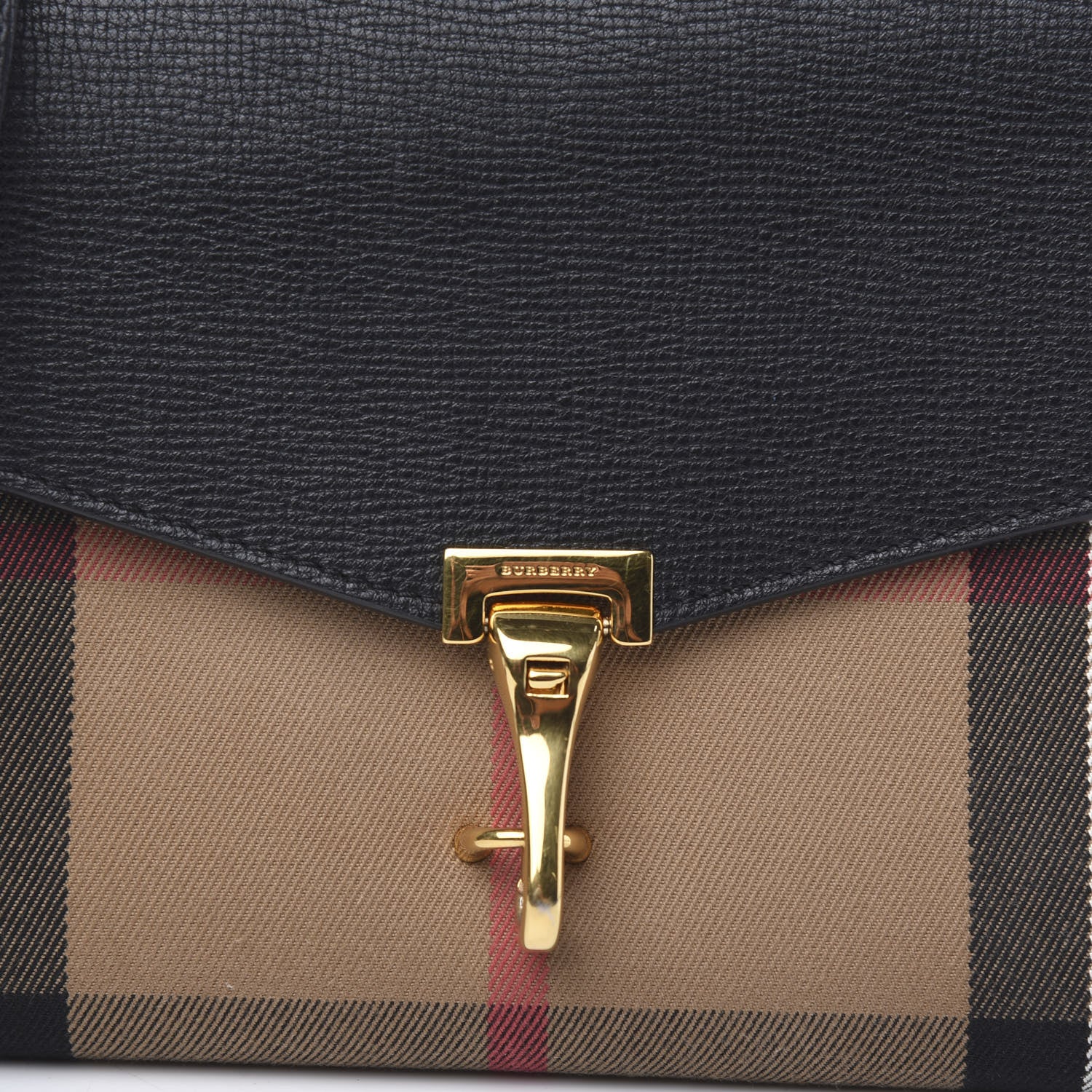 Burberry Derby Calfskin House Check Small Macken Crossbody Bag Black 10 of 10