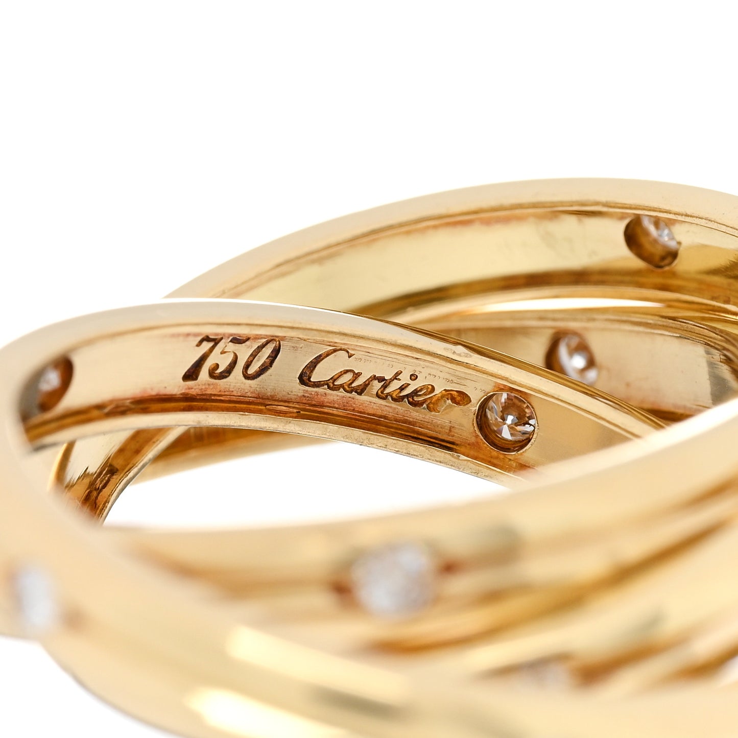 18K Yellow Gold Diamond Constellation Trinity Ring 50 5.25