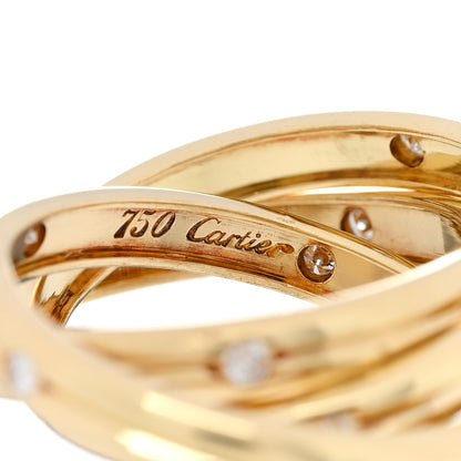 Cartier 18K Yellow Gold Diamond Constellation Trinity Ring 50 5.25 4 of 4