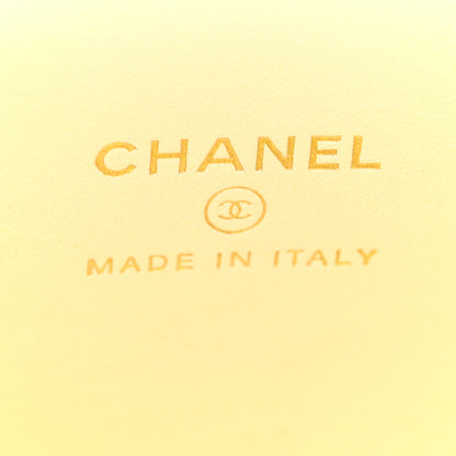Chanel Caviar Quilted Mini Vanity Case With Chain Light Yellow 6 of 13