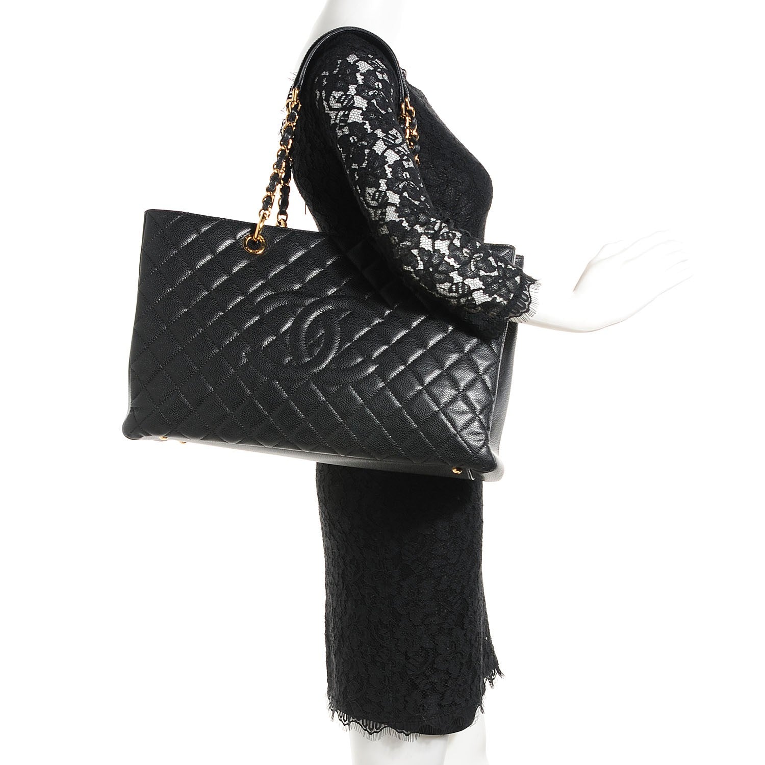 Chanel Caviar Quilted XL Grand Shopping Tote GST Black 1 of 6