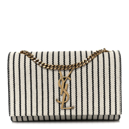 Saint Laurent Canvas Small Striped Kate Satchel Grigio Multicolor 1 of 11