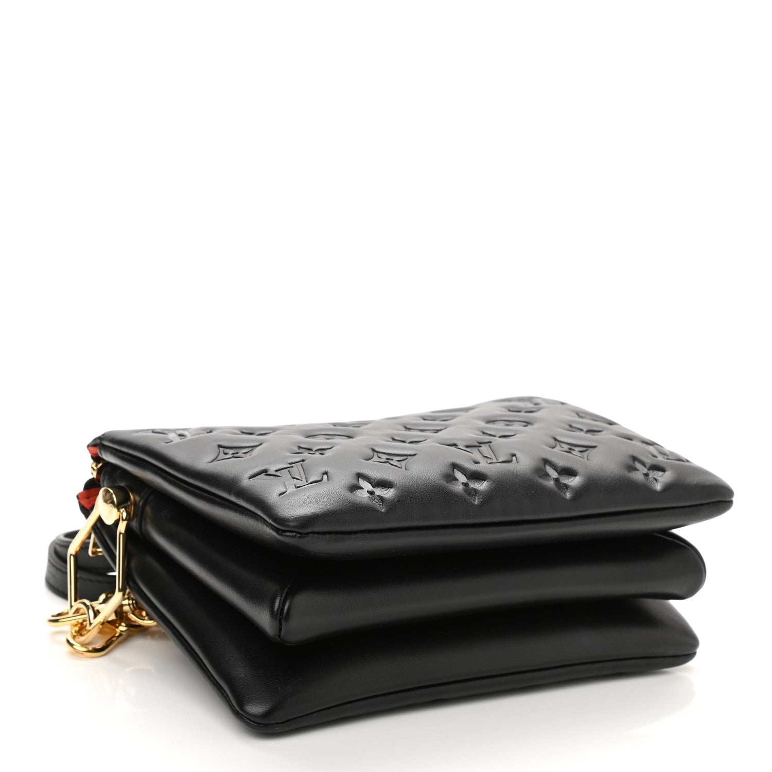 Louis Vuitton Lambskin Embossed Monogram Coussin BB Black 4 of 9