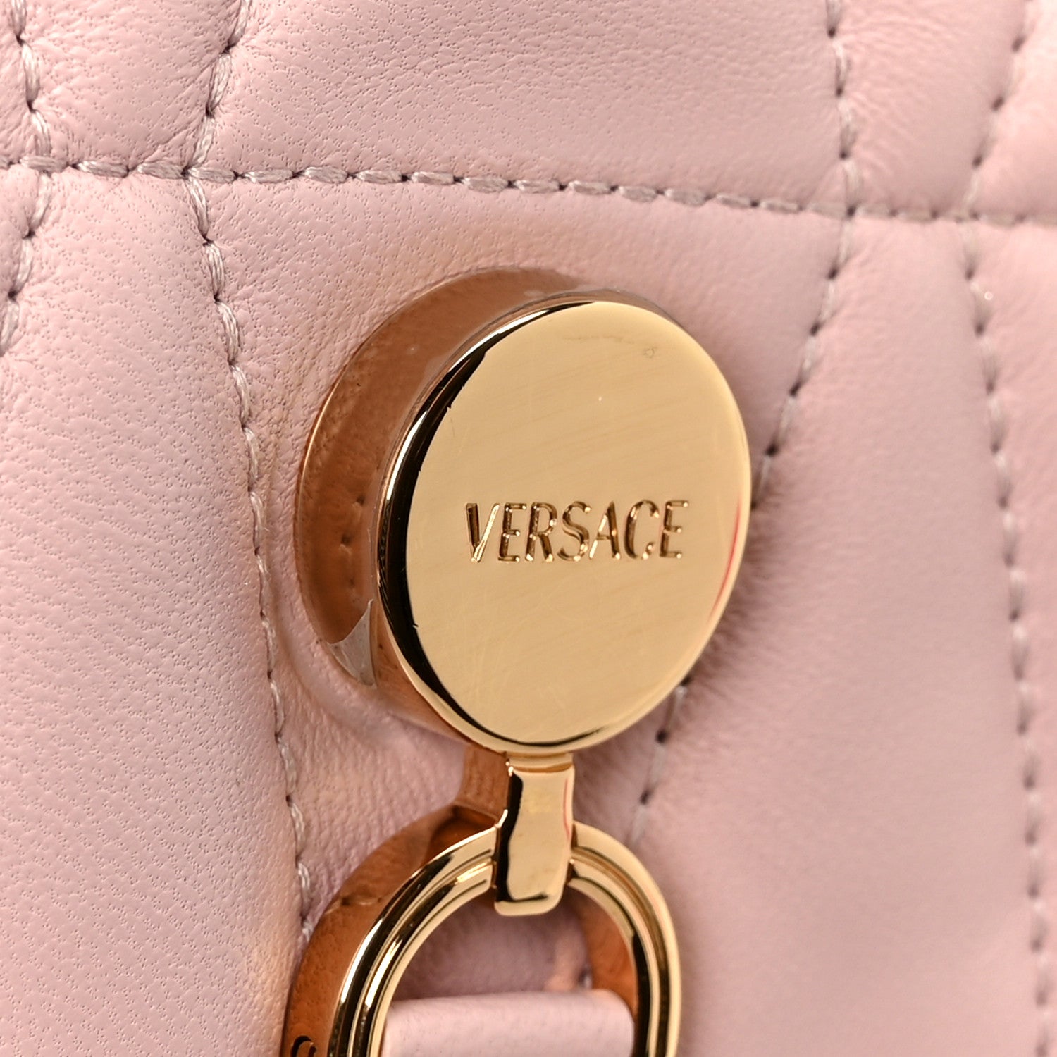 Versace Lambskin Quilted Mini Kleio Crossbody Bag Light Pink 8 of 11