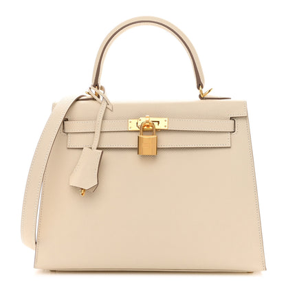 Hermes Epsom Kelly Sellier 25 Craie 1 of 11