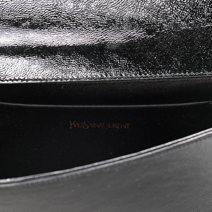 Saint Laurent Textured Patent Monogram Large Belle De Jour Clutch Black 10 of 13