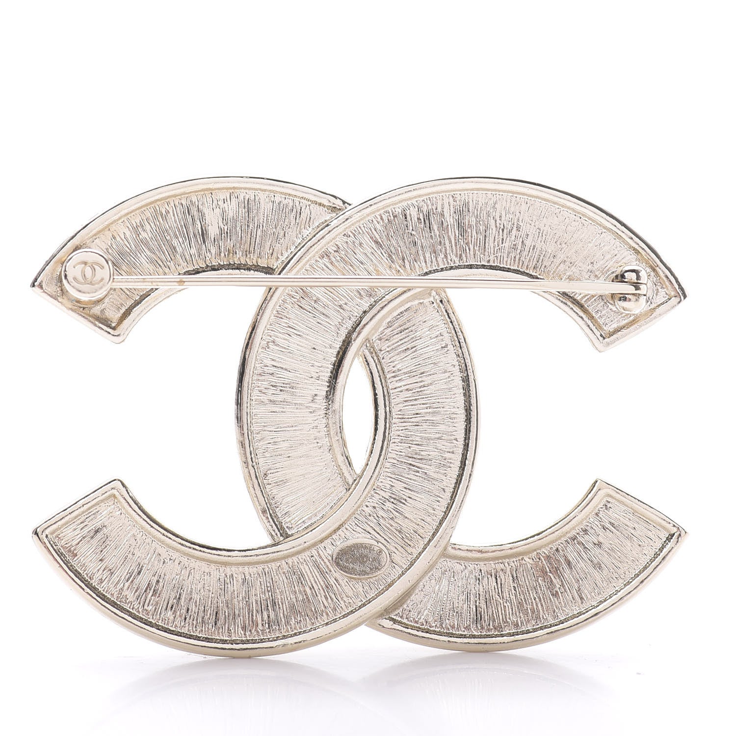Chanel Crystal Pearl Chain Mania CC Brooch Gold 3 of 5