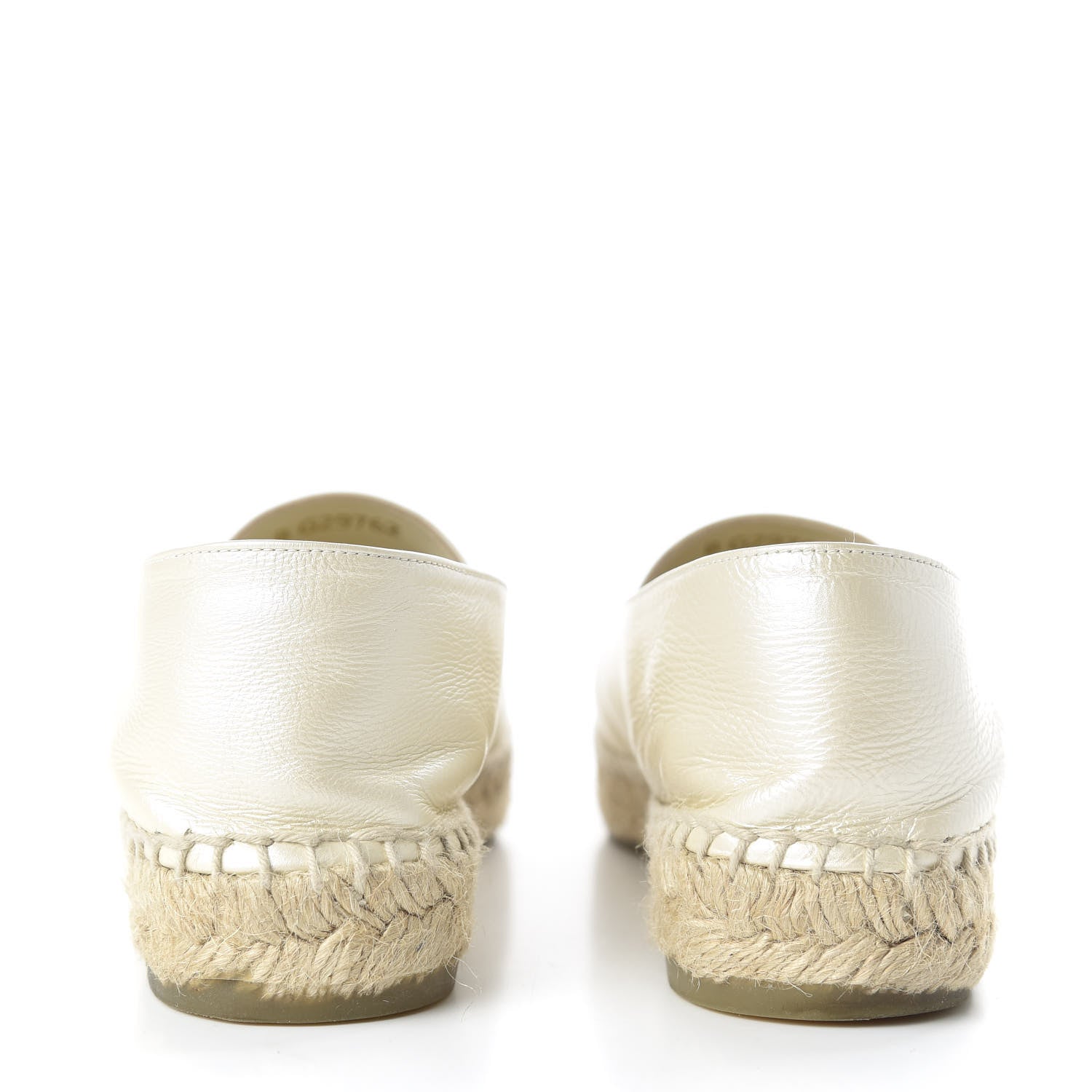 Chanel Iridescent Goatskin CC Espadrilles 37 Ivory Black 6 of 10