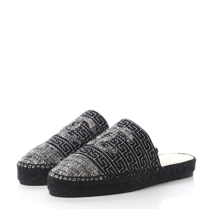 Chanel Tweed CC Espadrilles Mule 38 Black 3 of 10