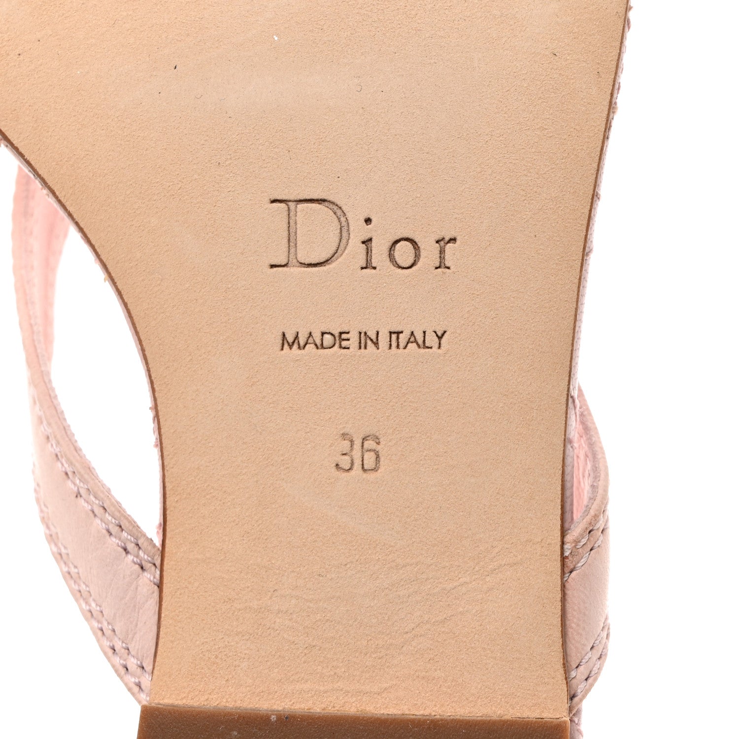 Christian Dior Lambskin Cannage Thong Sandals 36 Rose De Vents 8 of 9