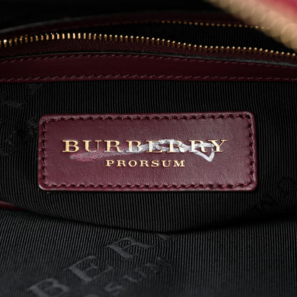 Burberry Canvas Mega Check Calfskin Medium Bloomsbury Saddle Burgundy 6 of 19