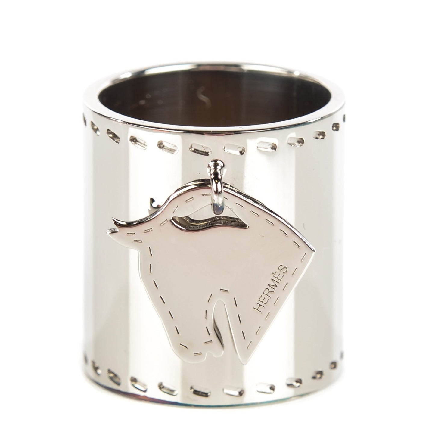 Palladium Tete de Cheval Horse Charm Scarf Ring
