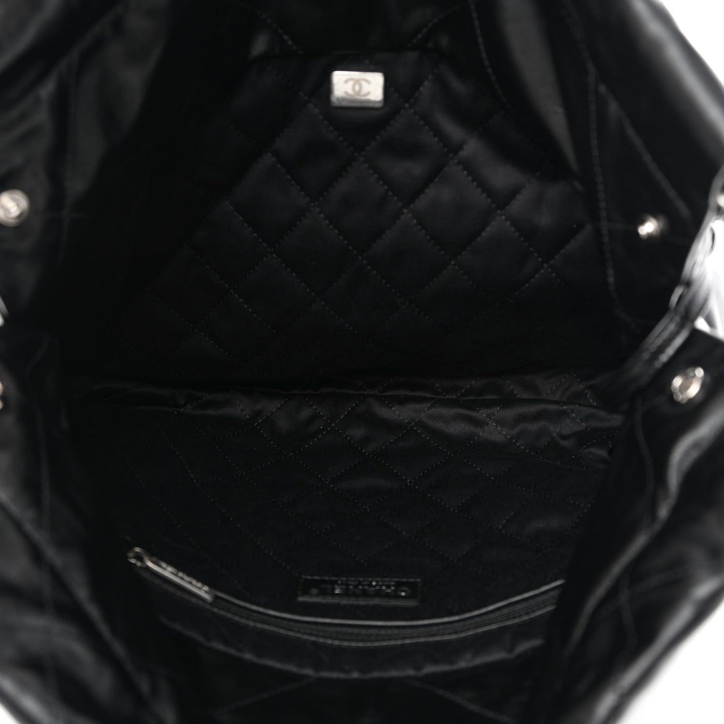 Shiny Calfskin Quilted Small Chanel 22 Black