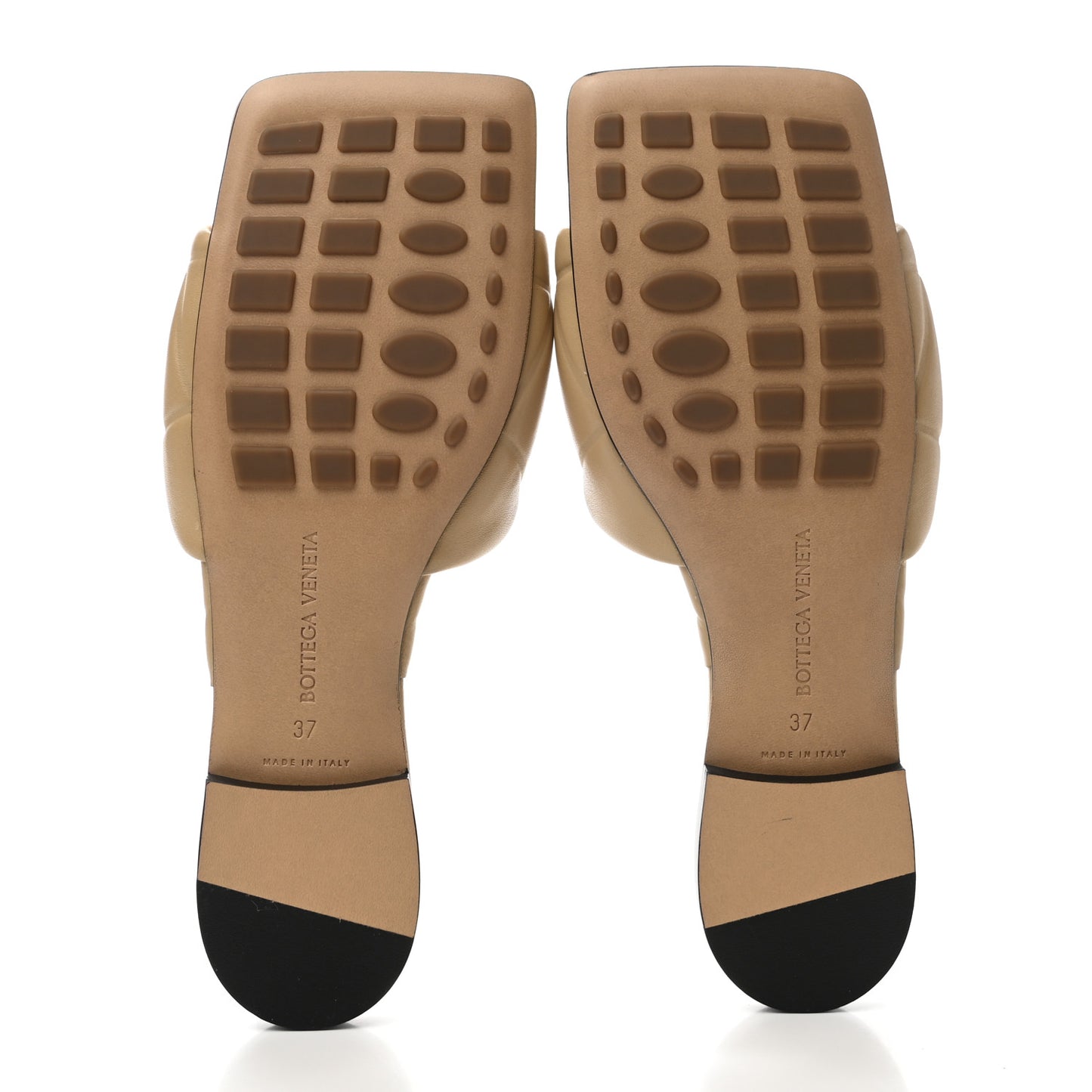 Nappa Quilted Rubber Lido Flat Sandals 37 Cane Sugar