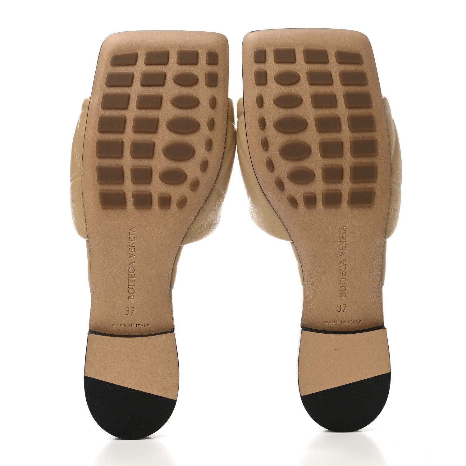 Bottega Veneta Nappa Quilted Rubber Lido Flat Sandals 37 Cane Sugar 5 of 7