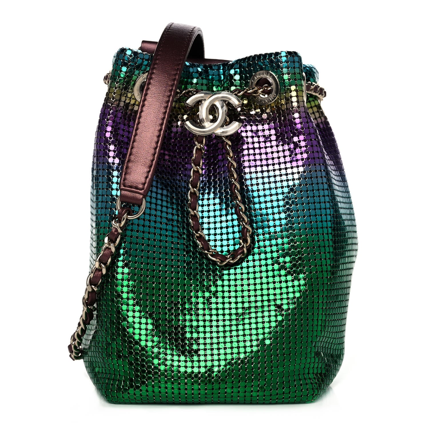 Chanel Faded Metallic Mesh Mini Bucket Bag Multicolor 1 of 10