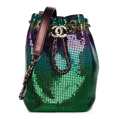 Chanel Faded Metallic Mesh Mini Bucket Bag Multicolor 1 of 10