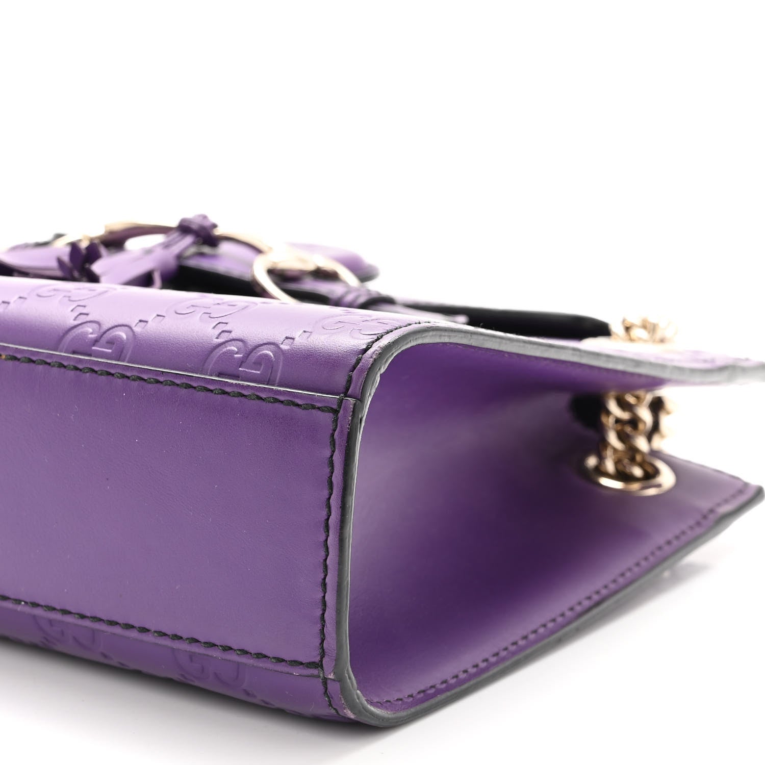 Gucci Guccissima Small Emily Chain Shoulder Bag Purple 10 of 11