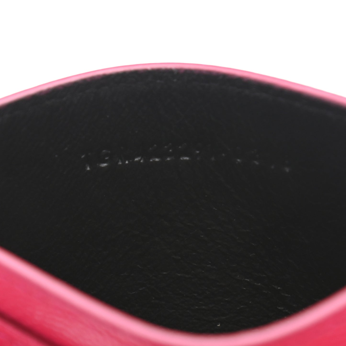 Grain De Poudre Matelasse Chevron Monogram Credit Card Case Fresh Fuxia