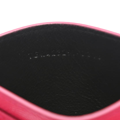 Saint Laurent Grain De Poudre Matelasse Chevron Monogram Credit Card Case Fresh Fuxia 7 of 8