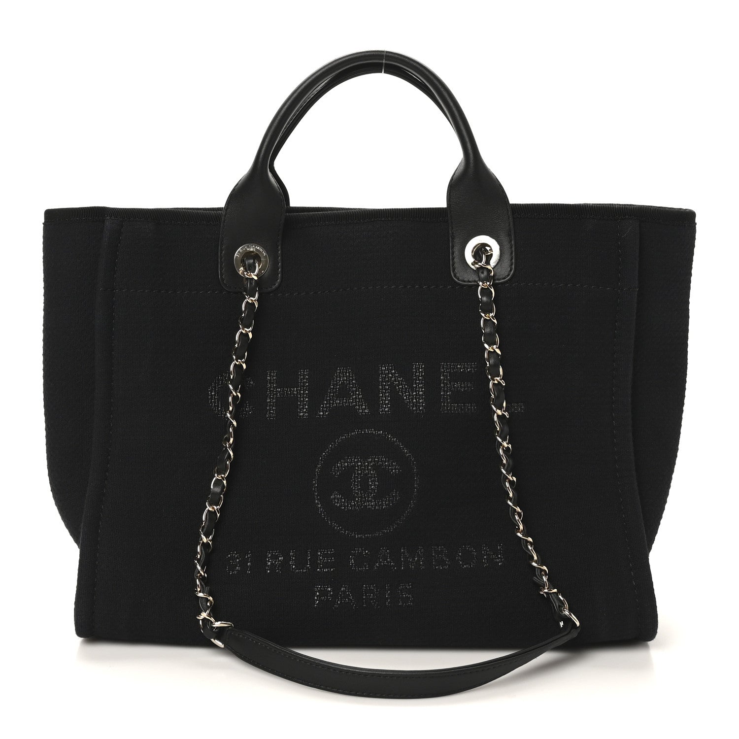 Chanel Mixed Fibers Small Deauville Tote Black 1 of 11