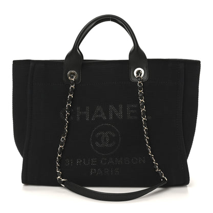 Chanel Mixed Fibers Small Deauville Tote Black 1 of 11